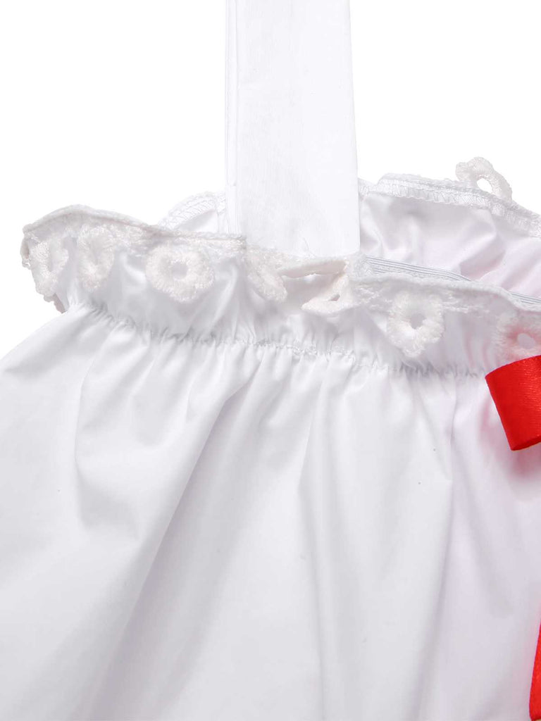 [Prévente] Jupe tablier blanche en coton en dentelle années 1940