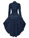 Robe victorienne noire en dentelle à manches gigot des années 1980