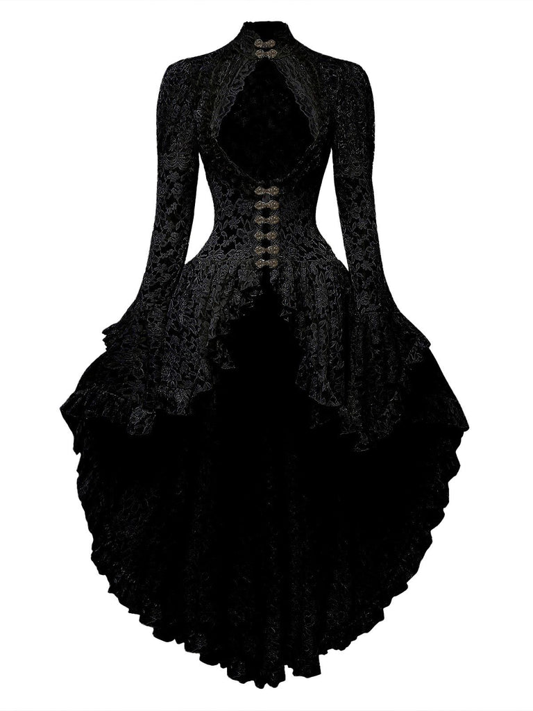 [Prévente] Robe victorienne rose en dentelle à manches gigot des années 1980