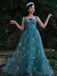 Robe en maille florale lacets bleue claire 1930s