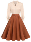 [Prévente] Robe boutonnée manches longues vert des années 1950