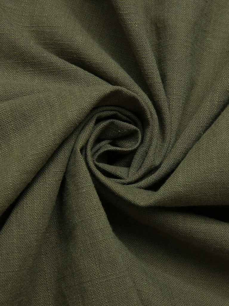 [Prévente] [Grande taille] Robe vert militaire fleur ceinturée années 1950