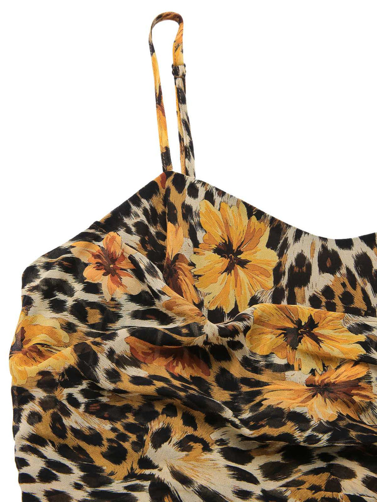 [Prévente] Robe en dentelle en léopard et papillons années 1950