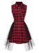 [Pré-vente] Robe tartan rouge col revers style punk des années 1980