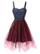 [Prévente] Robe punk en denim et tulle clouté années 1980