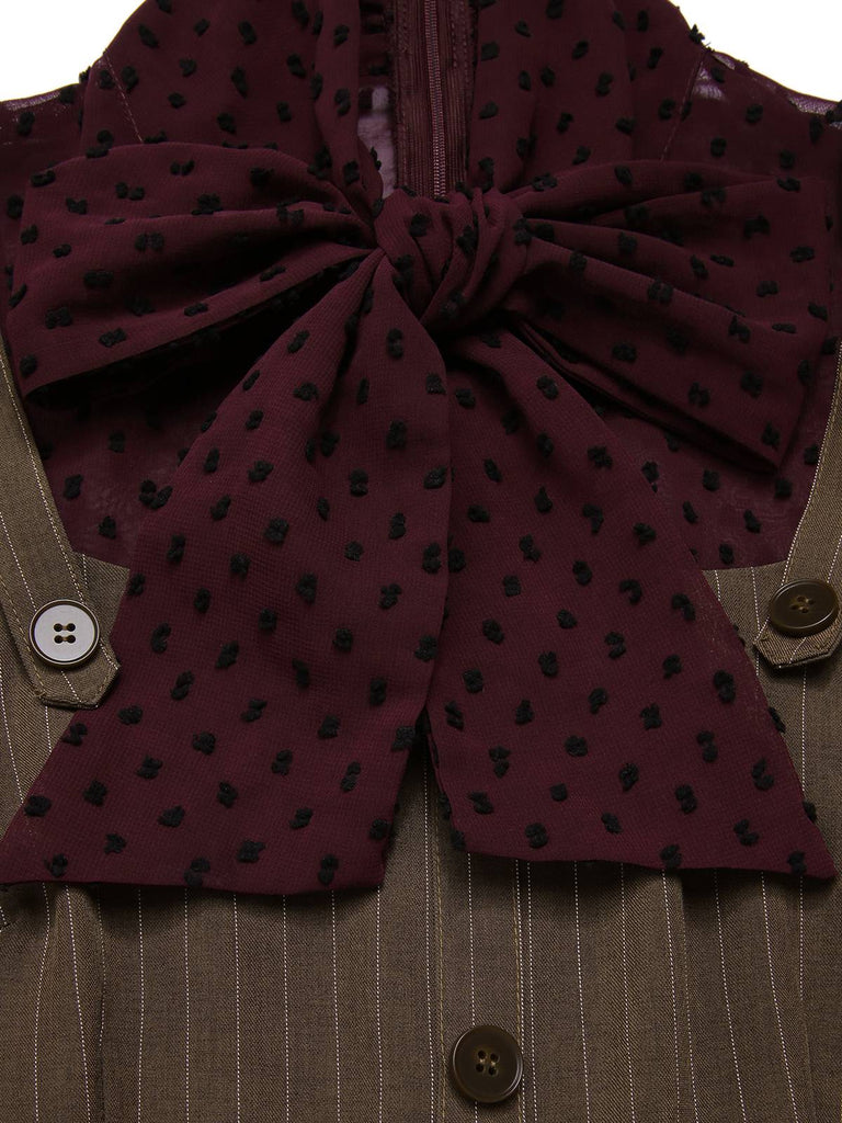 [Prévente] Combinaison noire à rayures verticales en maille années 1930