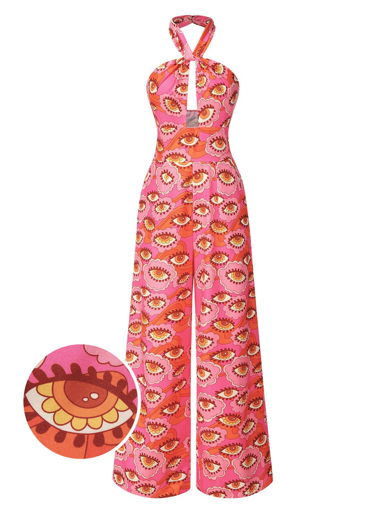 [Prévente] Combinaison rose licou avec motif psychédélique années 60