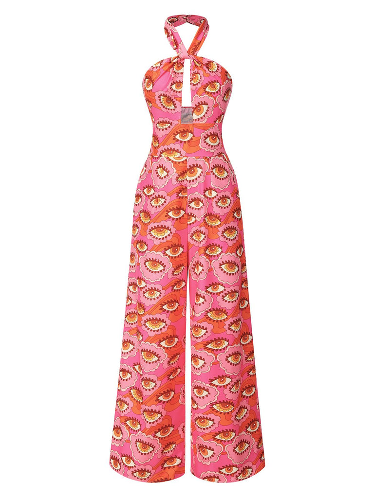 [Prévente] Combinaison rose licou avec motif psychédélique années 60