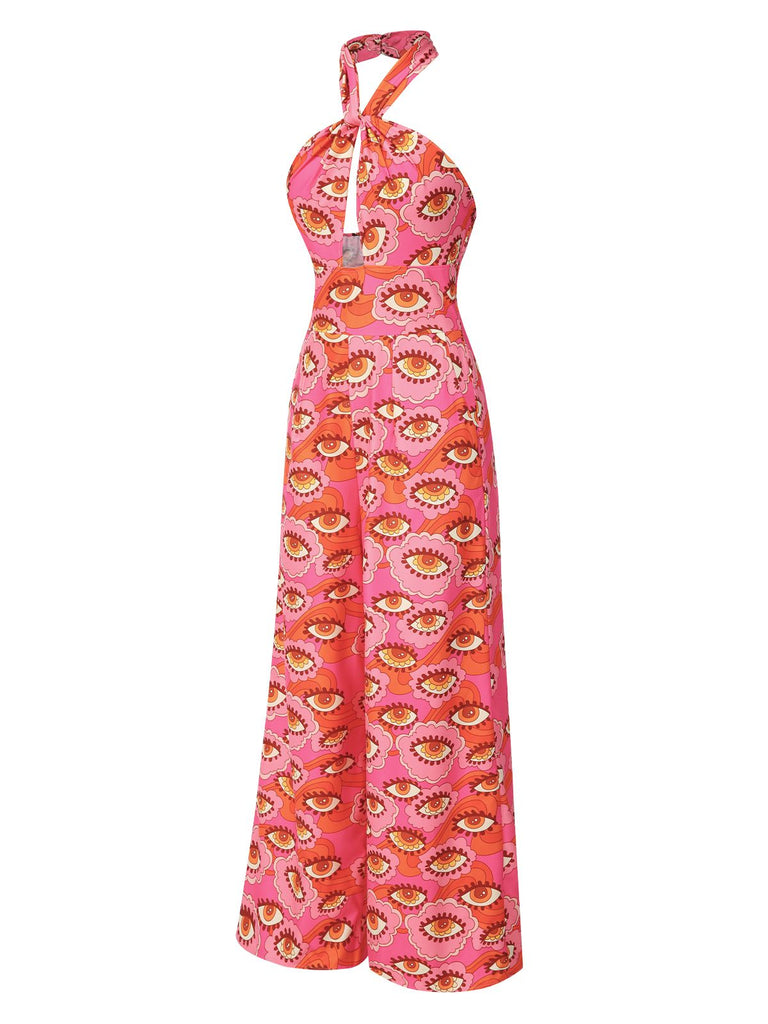 [Prévente] Combinaison rose licou avec motif psychédélique années 60
