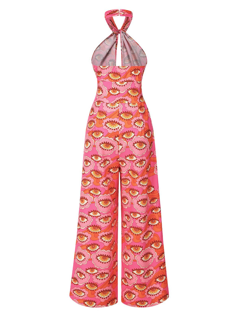 [Prévente] Combinaison rose licou avec motif psychédélique années 60