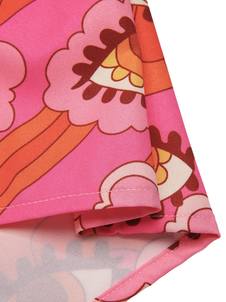 [Prévente] Combinaison rose licou avec motif psychédélique années 60