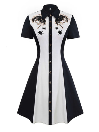 Robe brodée en coton inspirée du western avec étoiles années 1950