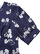 [Pré-vente] Robe bleue à pois manches bouffantes à fleurs des années 40
