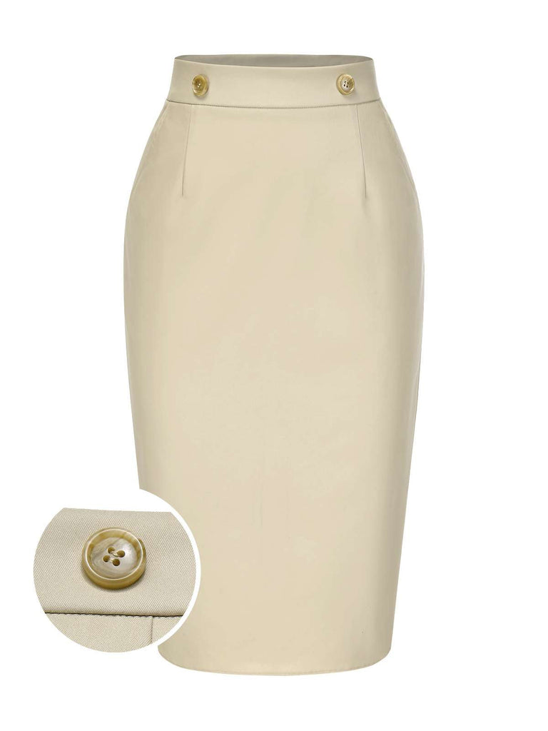 [Prévente] Jupe crayon taille haute kaki années 1980