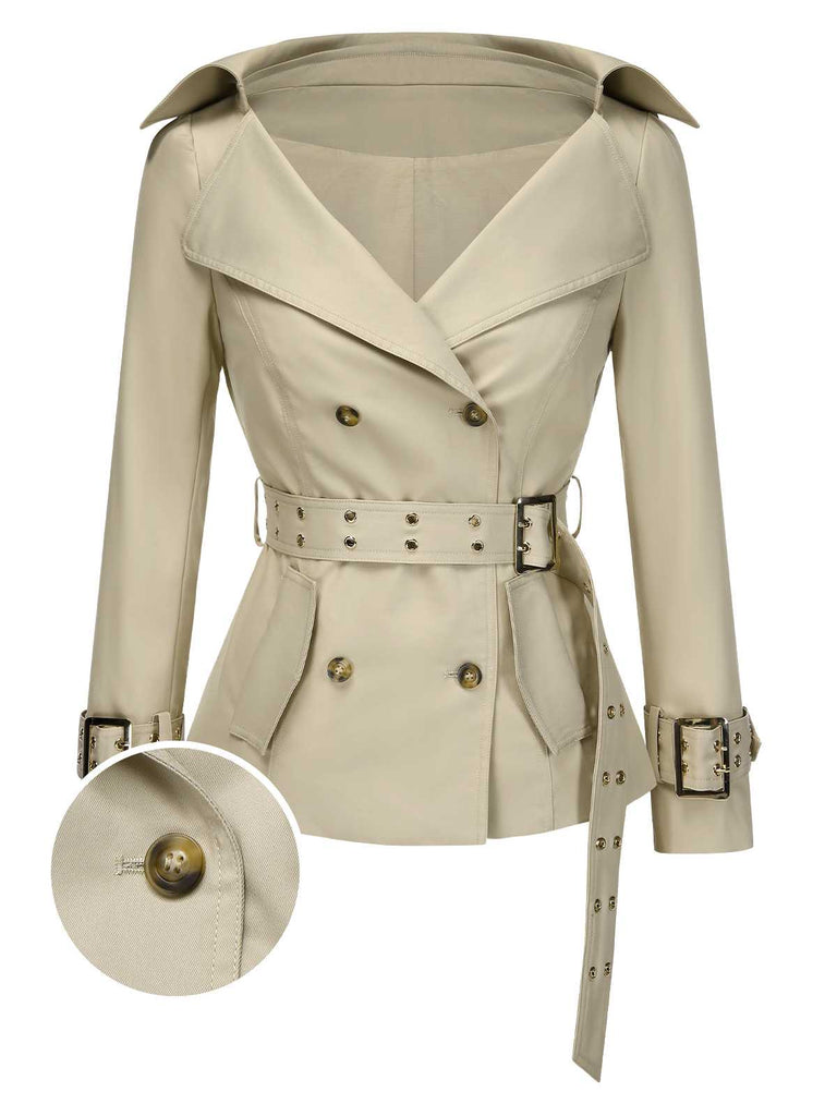 [Prévente] Veste kaki à double boutonnage et ceinture années 1980