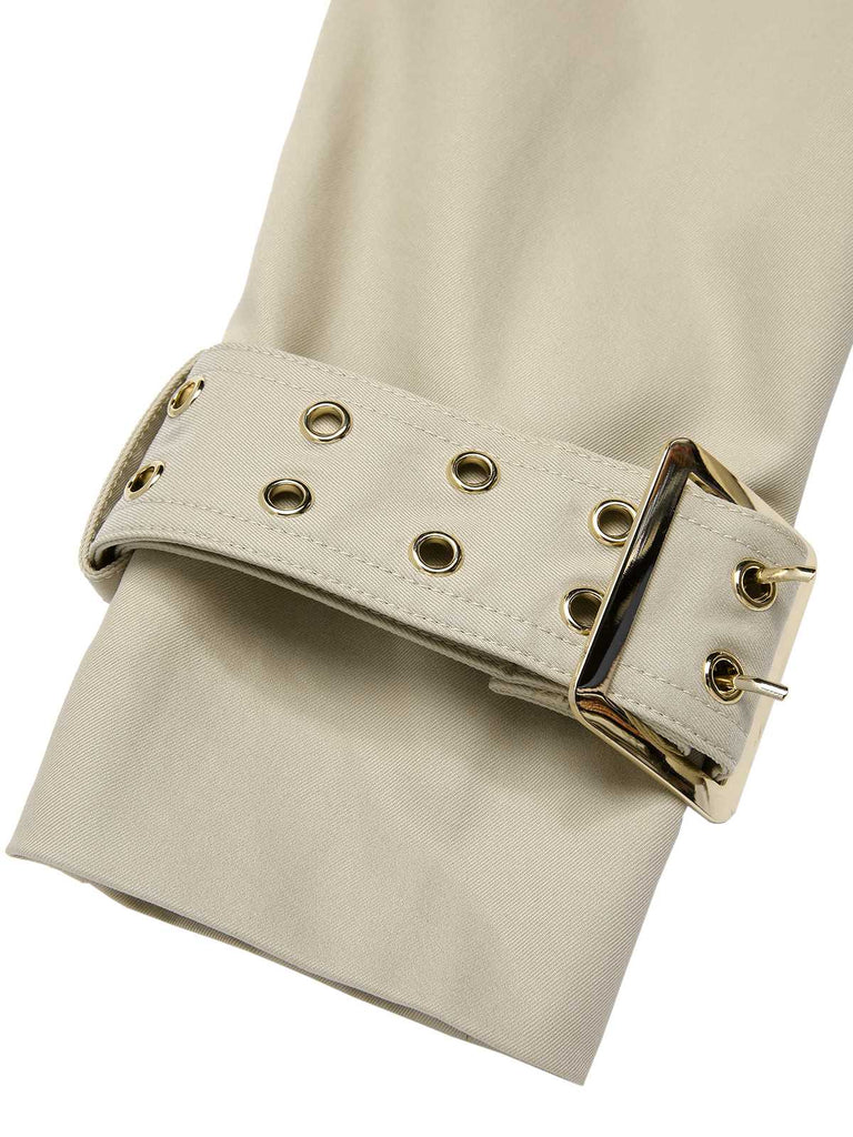 [Prévente] 2PCS veste ceinturée à revers et jupe crayon kaki des années 80