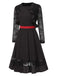 [Pré-vente] 2PCS veste et robe trapèze vintage en dentelle noire des années 1950