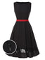 [Pré-vente] Robe noire à col bateau en dentelle contrastée des années 1950
