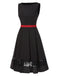 [Pré-vente] Robe noire à col bateau en dentelle contrastée des années 1950