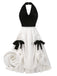 [Pré-vente] Robe blanche col licou en velours et dentelle des années 1950
