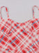 Robe trapèze rouge à bretelles spaghetti à carreaux des années 1950
