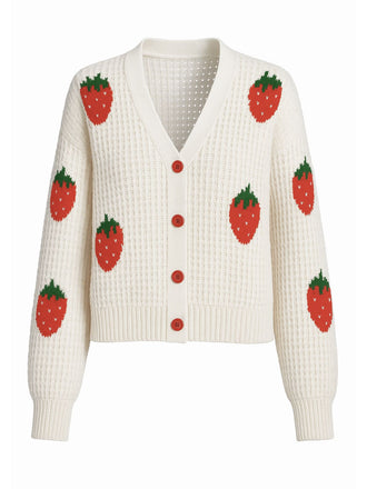 Cardigan beige en tricot fraise col v des années 1950