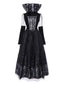 Robe noire en maille à manches longues avec tête de mort des années 1980