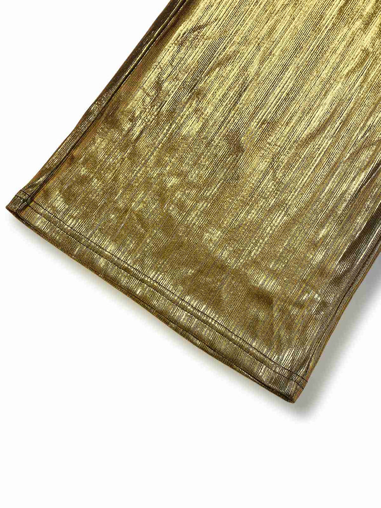 Combinaison doré à col en V en tissu métallisé années 1930