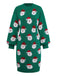 Robe pull verte de Noël motif le Père Noël des années 1960