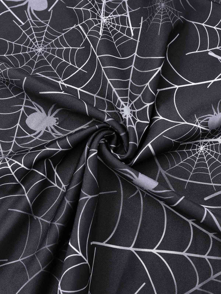 Robe noire en toile d'araignée Halloween années 1950