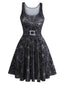 Robe noire en toile d'araignée Halloween années 1950