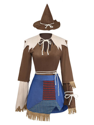 2PCS Ensemble d'épouvantails d'Halloween marron des années 1960