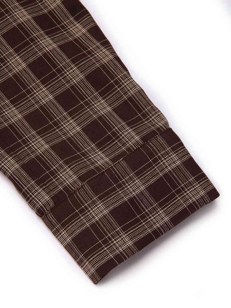 Veste zippée à revers tartan kaki des années 1960