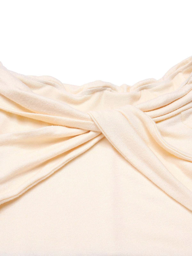 [Pré-vente] Robe sirène torsadée épaules dénudées kaki avec ceinture des années 1930