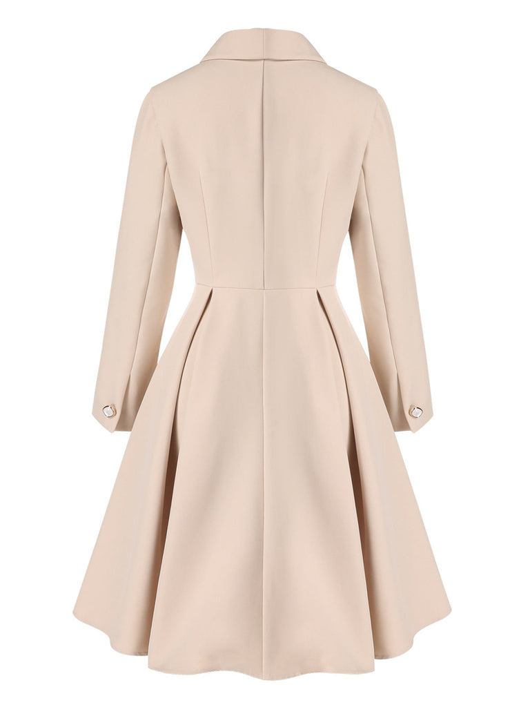 [Pré-vente] Manteau trapèze col châle couleur crème des années 1950