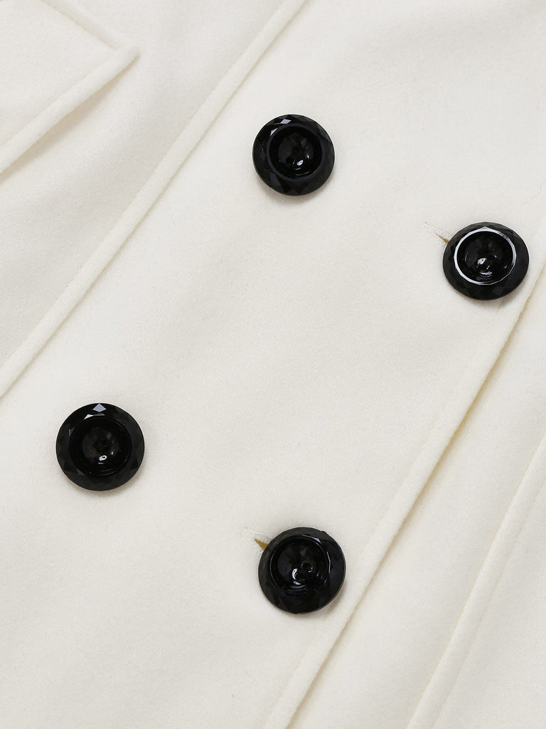 Manteau à boutons amovibles en fausse fourrure des années 1940