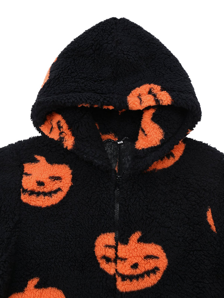 Combinaison orange à capuche citrouille Halloween années 1930