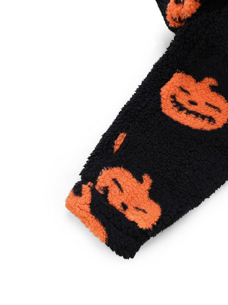 Combinaison orange à capuche citrouille Halloween années 1930