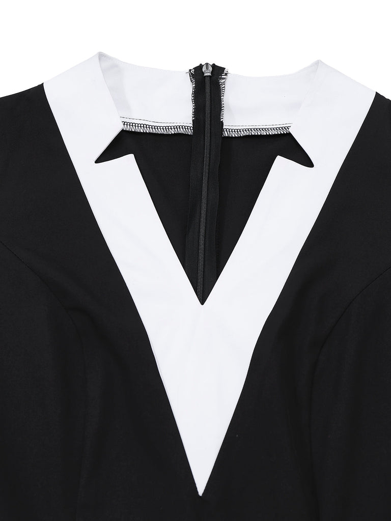 [Prévente] Combinaison à col en V et ceinture contrastée années 1930