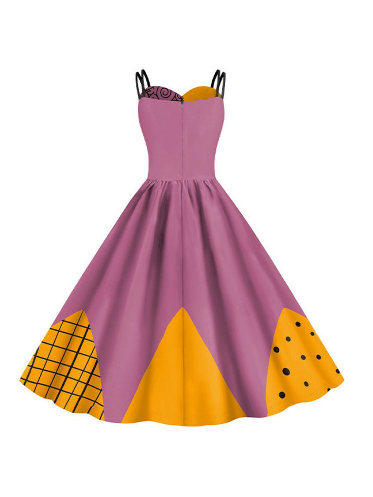 Robe multicolore colorblock Sally de L'Étrange Noël de Monsieur Jack des années 1950