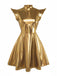 Doré Robe mini de soirée futuriste métallisée années 1980