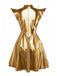 Doré Robe mini de soirée futuriste métallisée années 1980