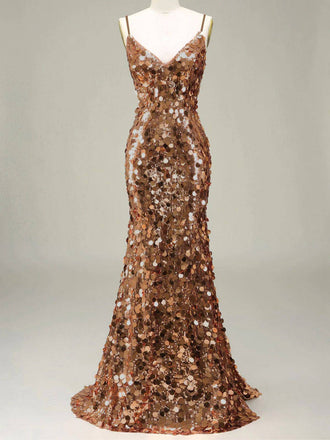 [Prévente] Robe de soirée longue au sol dorée à paillettes des années 1930