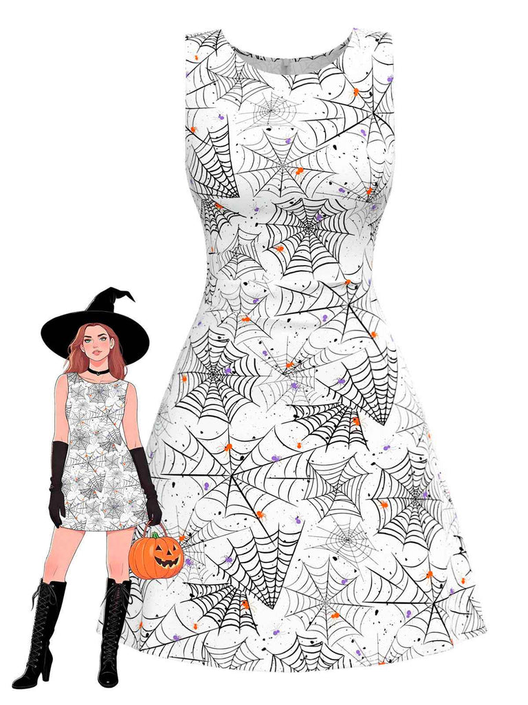 [Prévente] Robe noire et blanche toile d'araignée nnées 1960