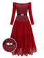 [Prévente] Robe rouge à carreaux en patchwork de maille années 1940