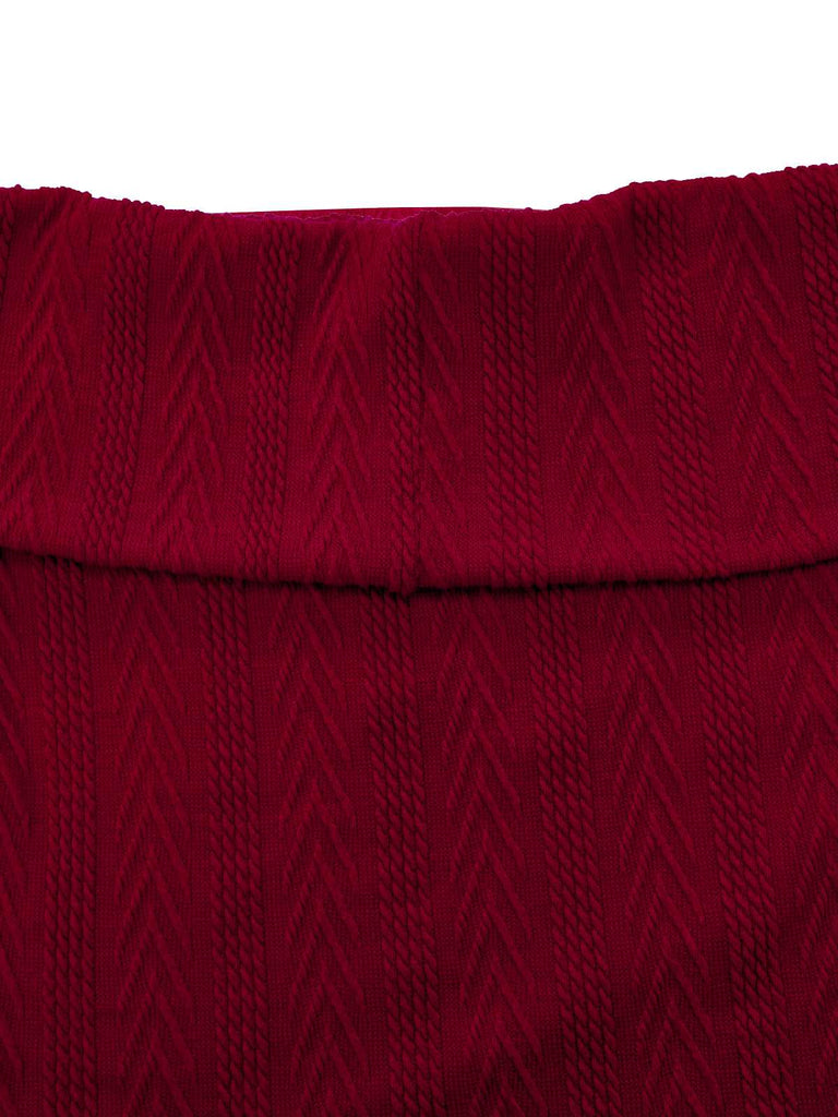 [Prévente] 2PCS Pull en maille à épaules dénudées et jupe années 1950