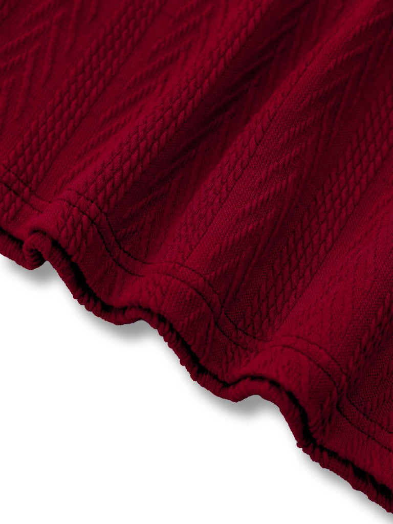 [Prévente] Pull tricoté rouge à épaules dénudées années 1950