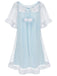 [Prévente] Chemise de nuit bleue en tulle à volants et peluche années 40
