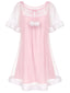 Chemise de nuit rose tulle volants peluche années 40
