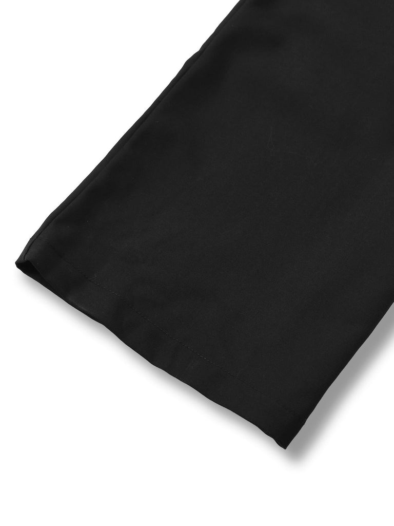 [Pré-vente] Combinaison fausse deux pièces noire à pois avec col cravate années 1940